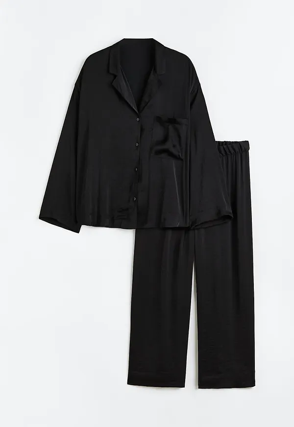 H & M - H & M+ Pyjamas i satin - Svart