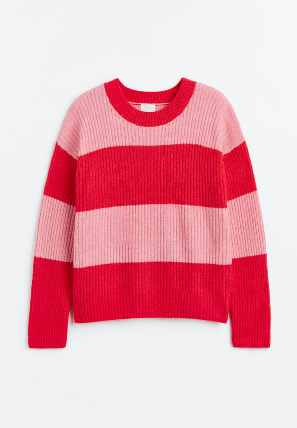 H & M - H & M+ Ribbstickad tröja - Röd