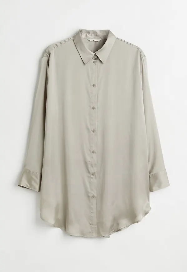 H & M - H & M+ Skjorta i satin - Brun