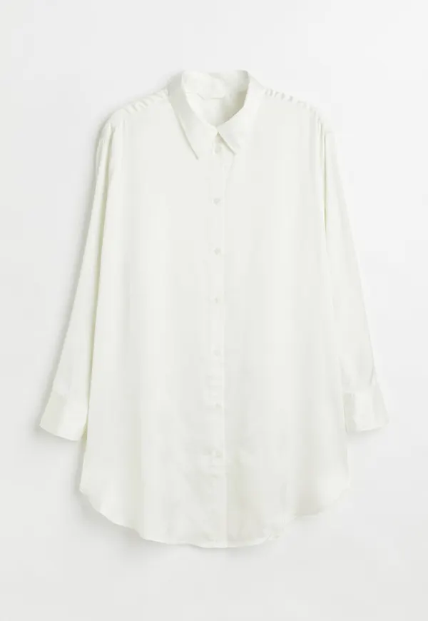 H & M - H & M+ Skjorta i satin - Vit