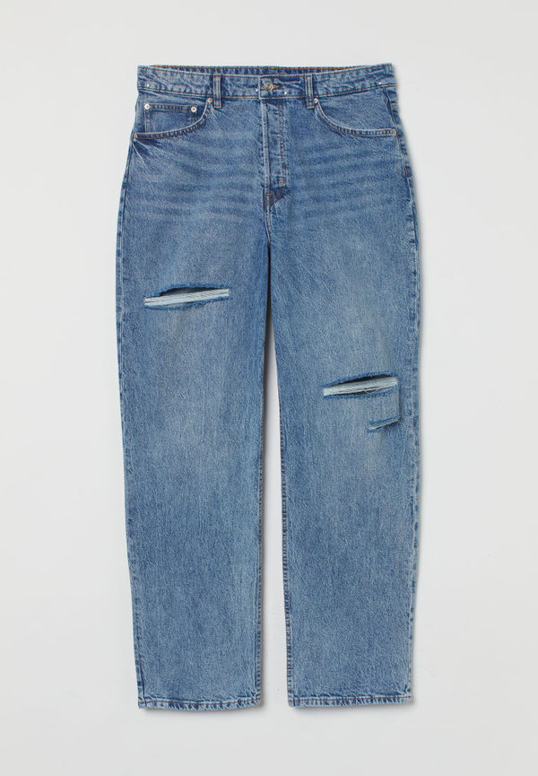 H & M - H & M+ Straight High Waist Jeans - Blå
