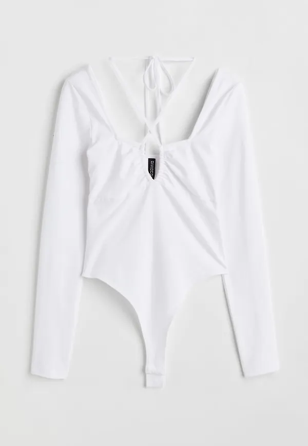 H & M - Halterneck-body - Vit