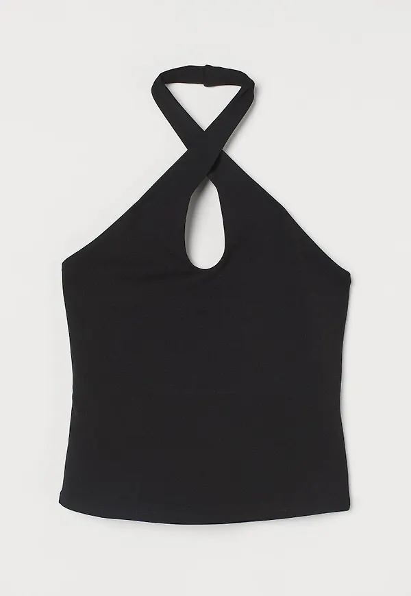 H & M - Halterneck-topp - Svart