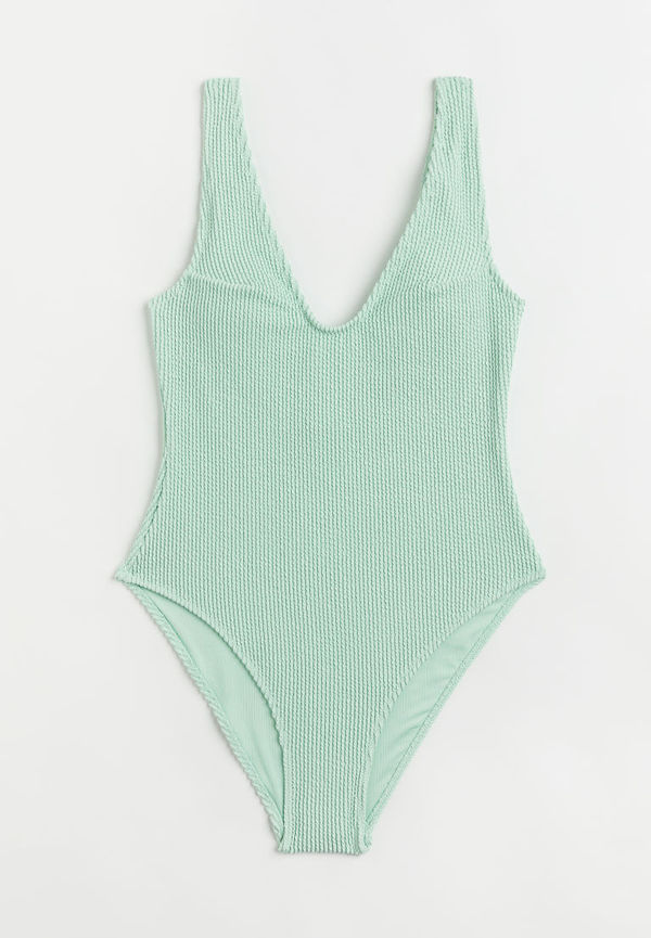 H & M - High-leg swimsuit - Grön