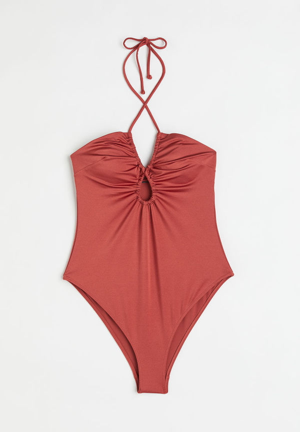 H & M - High-leg swimsuit - Röd