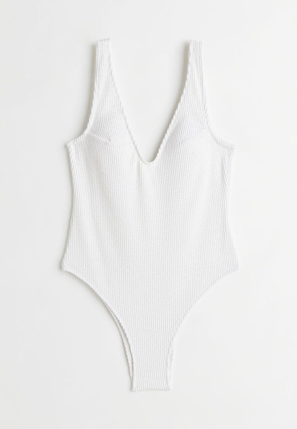 H & M - High-leg swimsuit - Vit