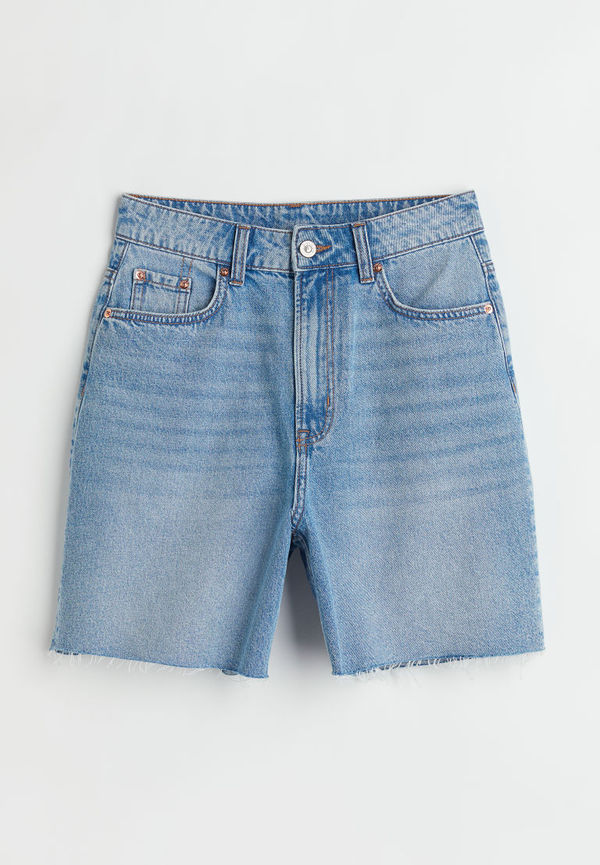 H & M - High Waist Bermuda shorts - Blå
