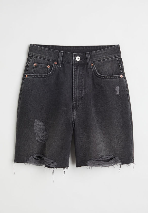 H & M - High Waist Bermuda shorts - Svart