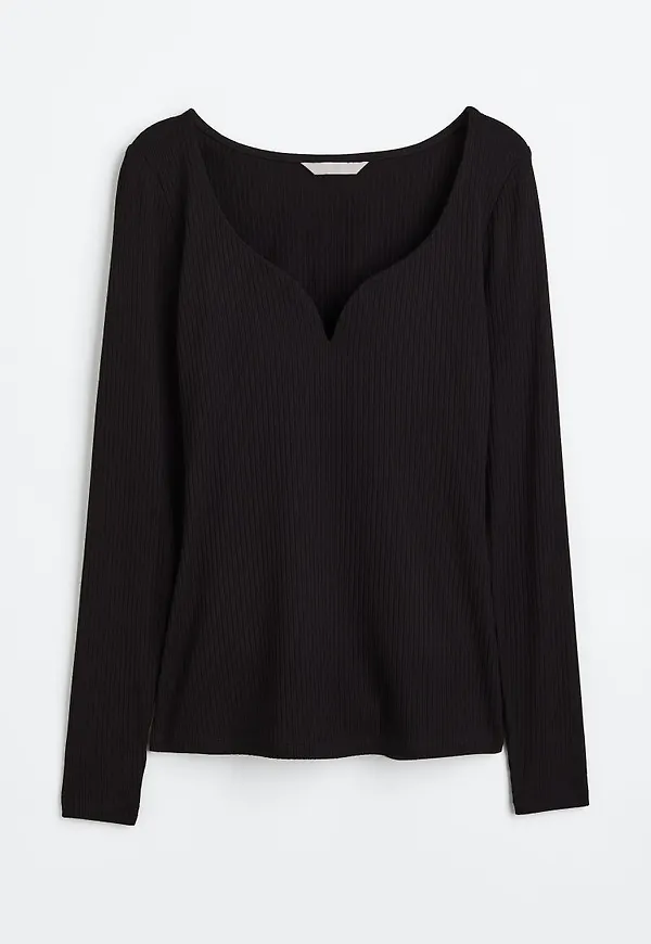 H & M - Hjärtringad topp - Svart