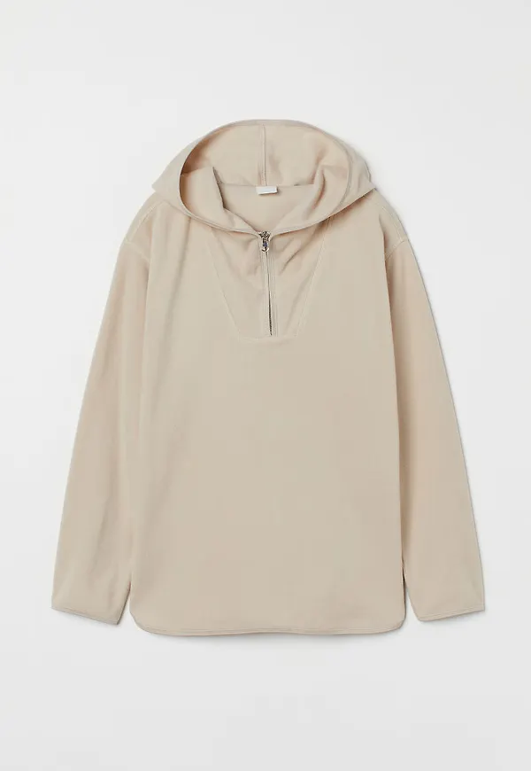 H & M - Huvtröja i fleece - Beige