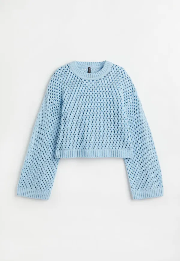 H & M - Hålstickad tröja - Blå