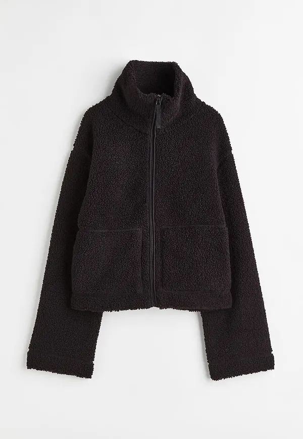 H & M - Jacka i pile - Svart