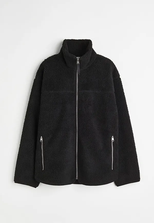 H & M - Jacka i pile - Svart