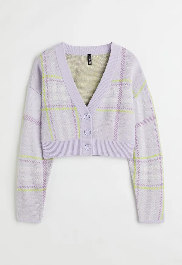 H & M - Jacquardstickad kofta - Lila