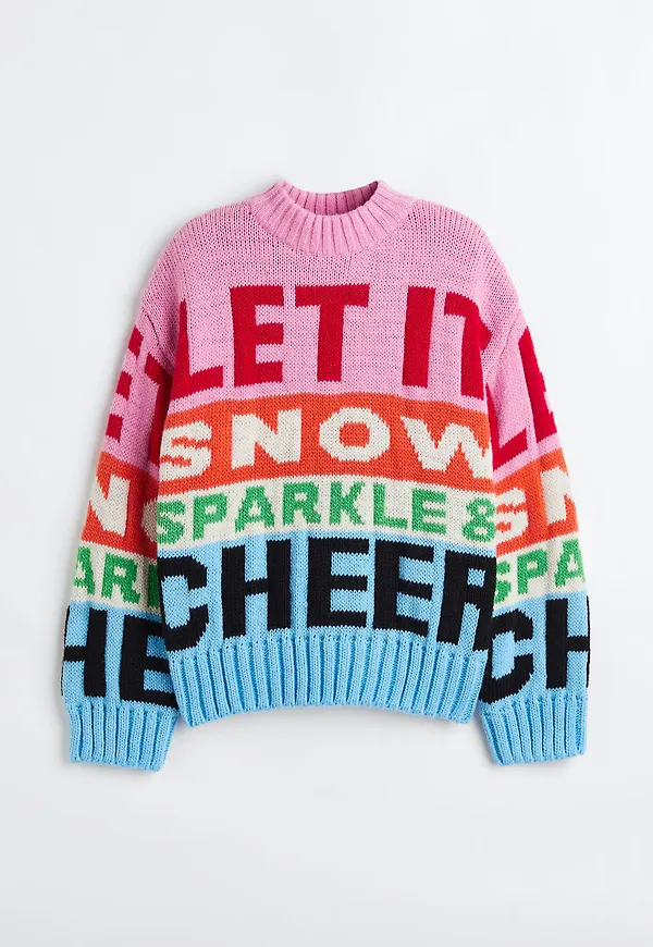 H & M - Jacquardstickad tröja - Blå