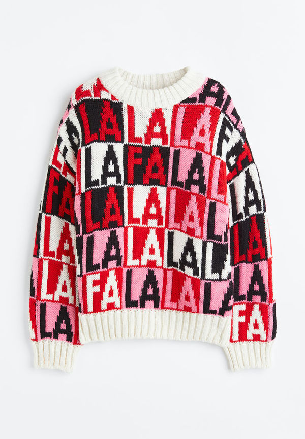 H & M - Jacquardstickad tröja - Rosa