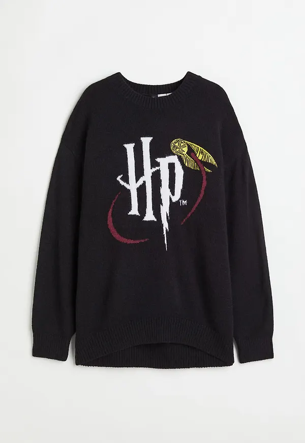 H & M - Jacquardstickad tröja - Svart