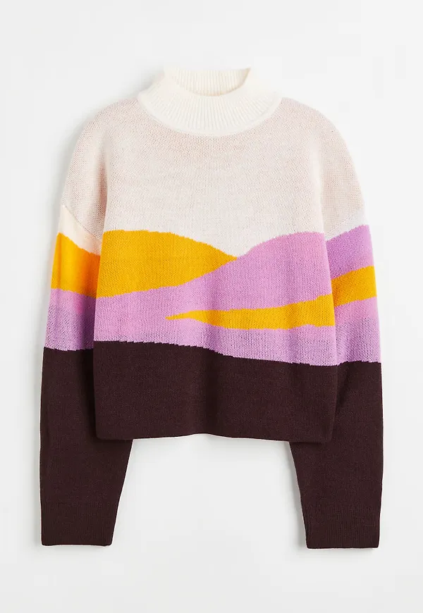 H & M - Jacquardstickad tröja - Vit