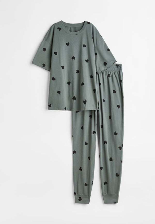H & M - Jersey pyjamas - Grön