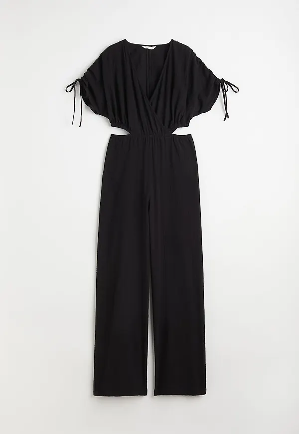 H & M - Jumpsuit med omlott - Svart