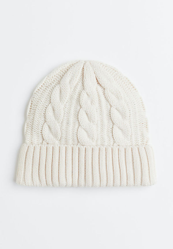 H & M - Kabelstickad mössa - Beige