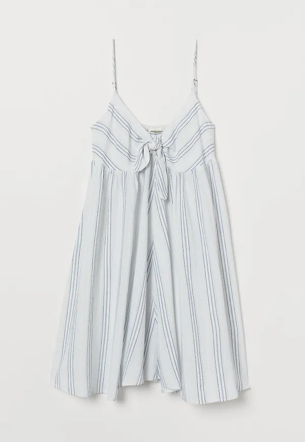 H & M - Klänning med knytdetalj - Vit