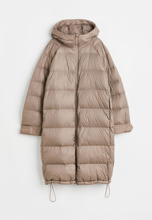H & M - Knälång dunjacka - Brun