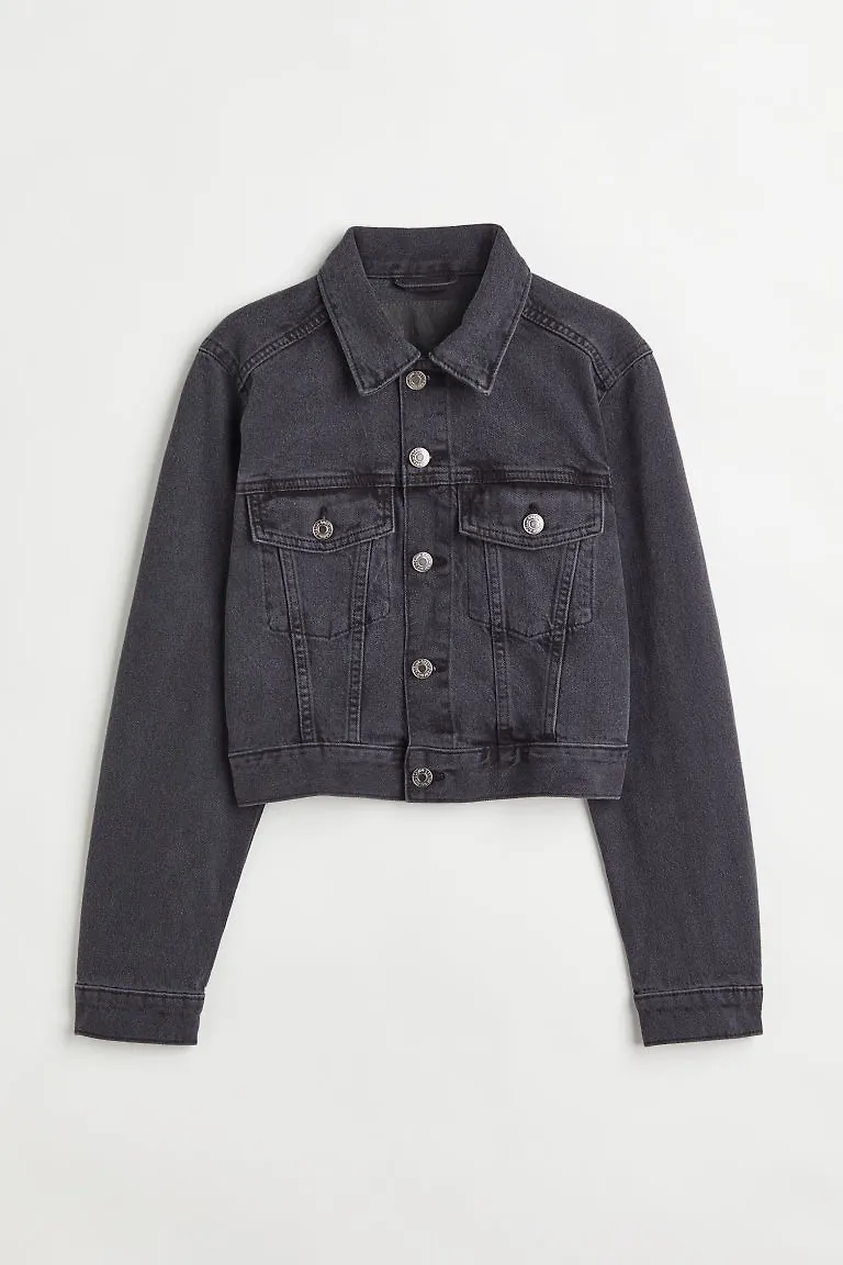 H & M - Kort jeansjacka - Svart