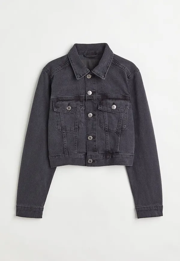 H & M - Kort jeansjacka - Svart