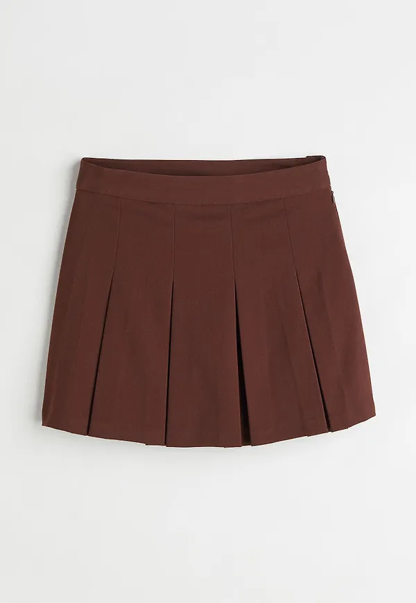 H & M - Kort twillkjol - Brun