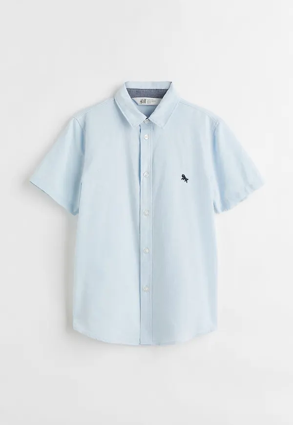 H & M - Kortärmad bomullsskjorta - Blå