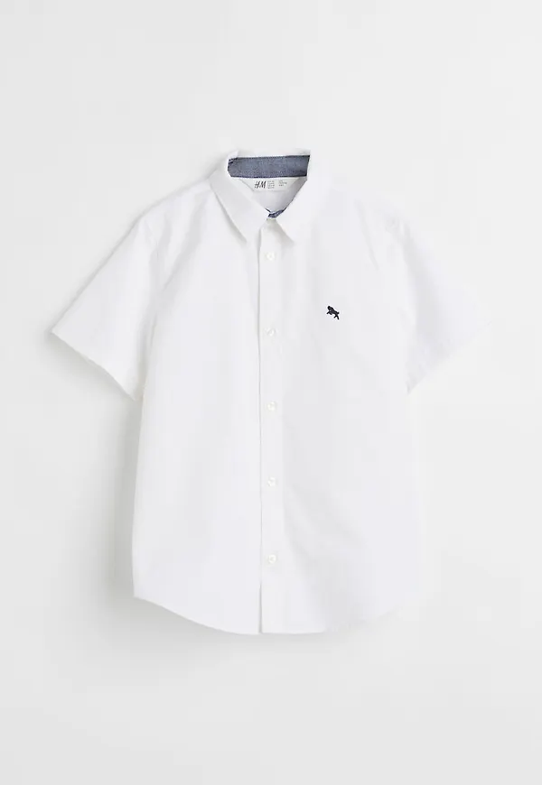 H & M - Kortärmad bomullsskjorta - Vit