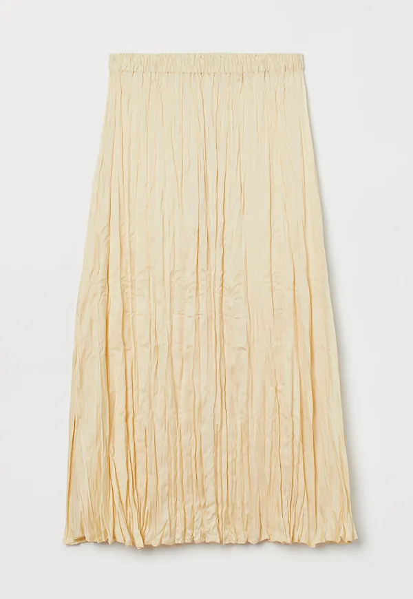 H & M - Krinklad kjol - Gul