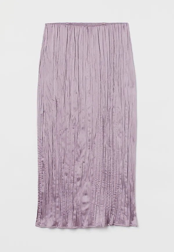 H & M - Krinklad satinkjol - Lila