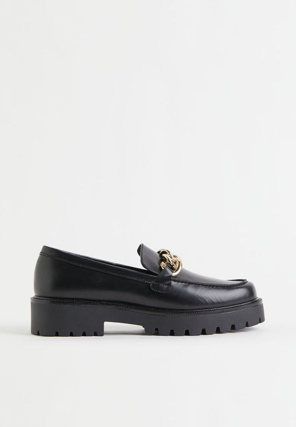 H & M - Leather loafers - Svart
