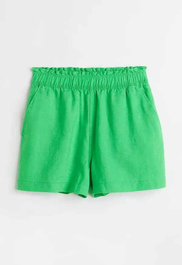 H & M - Linneshorts - Grön