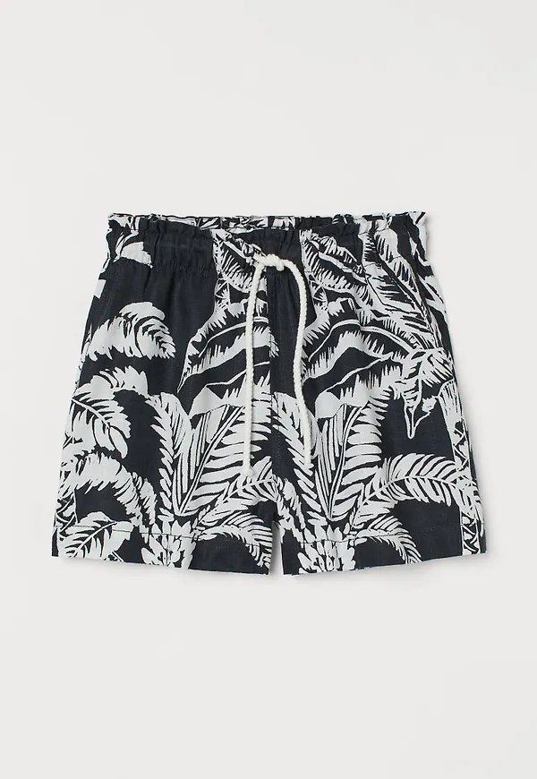 H & M - Linneshorts - Svart