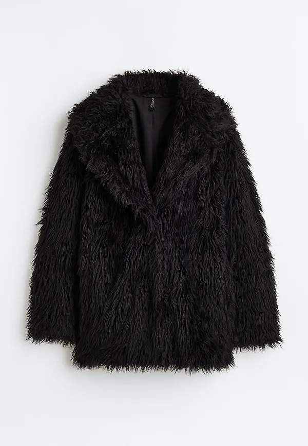 H & M - Lurvig jacka - Svart