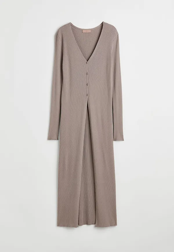 H & M - Lång kofta - Brun