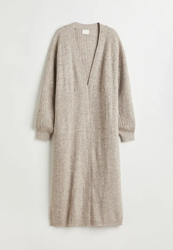 H & M - Lång kofta - Brun
