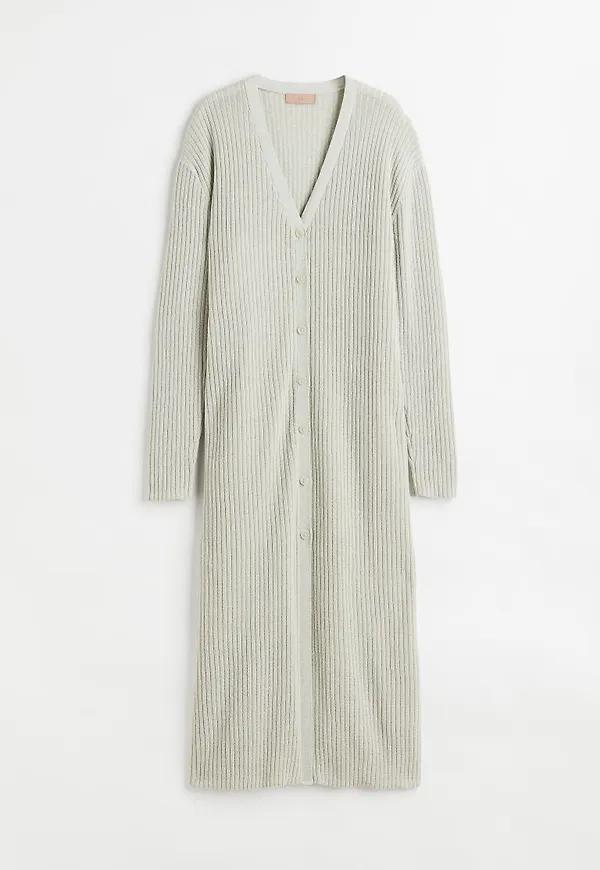 H & M - Lång kofta - Grön