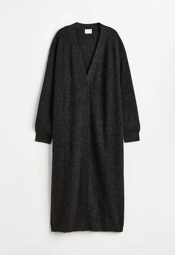 H & M - Lång kofta - Svart