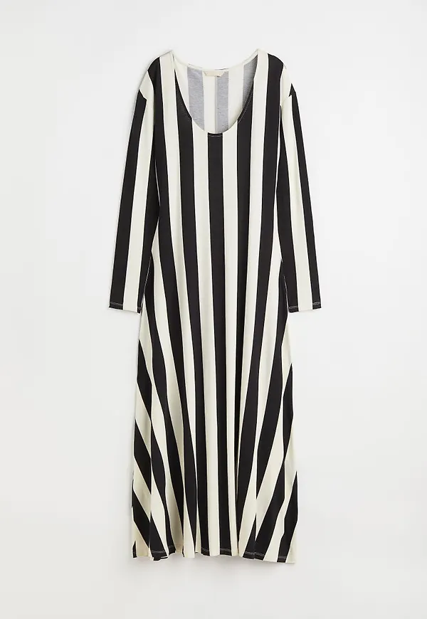 H & M - Lång trikåklänning - Vit