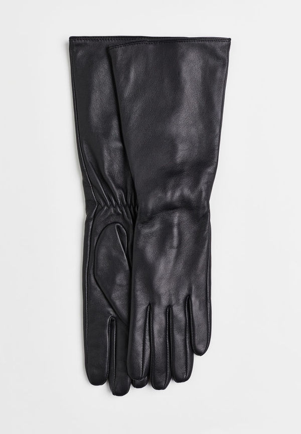 H & M - Långa läderhandskar - Svart