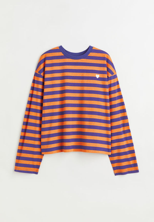 H & M - Långärmad tröja med tryck - Orange