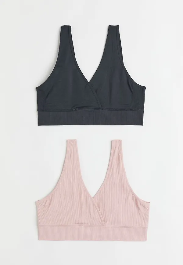 H & M - MAMA 2-pack amningsbh Seamless - Rosa