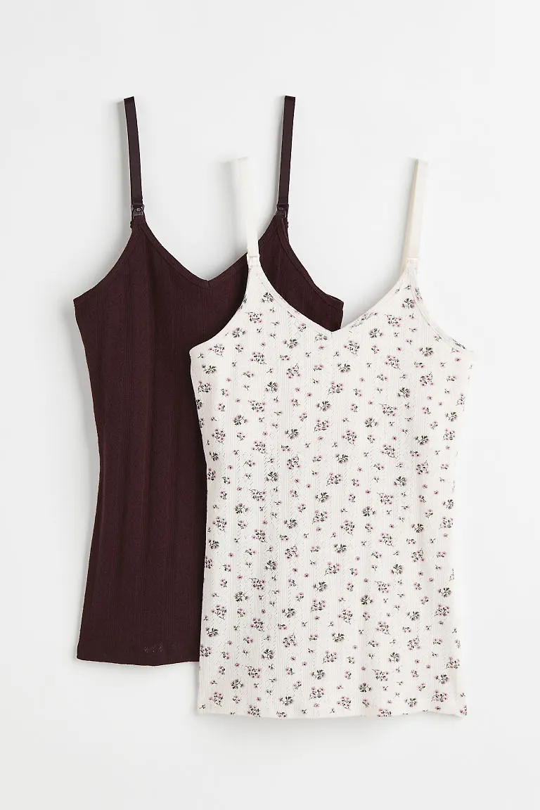 H & M - MAMA 2-pack amningslinne - Röd