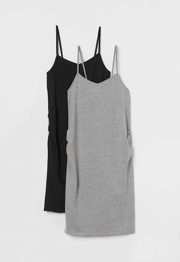 H & M - MAMA 2-pack klänning i bomull - Svart