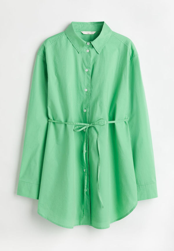 H & M - MAMA Cotton poplin shirt - Grön
