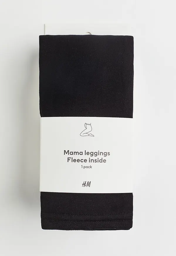 H & M - MAMA Fleeceleggings - Svart